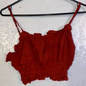 Red scrunchie crop top!!!